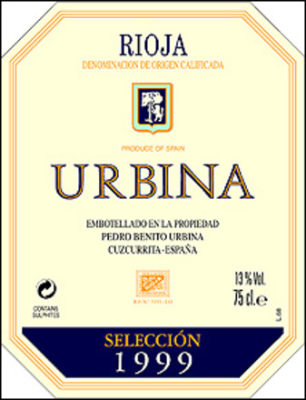 Rioja Crianza Seleccion Blue Label, Bodegas Urbina