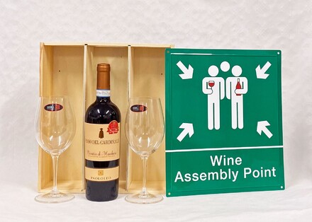  Assembly Point  - Gift Box Cardinale Primitivo with 2 Reidel Glasses and metal Lid